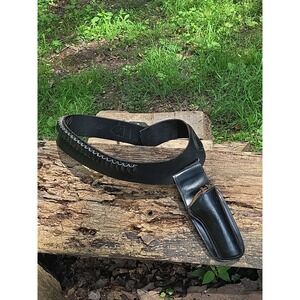 Vtg Hunter Co FrontierLeather Holster‎ 1060B F2 And Leather Ammo Belt 158B MD